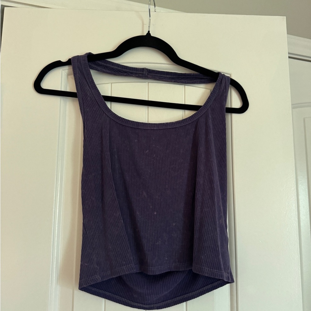 wild fable Purple Ribbed Cropped Tank Top